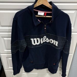 Wilson Men's Dark Blue Zip-Up Sweater